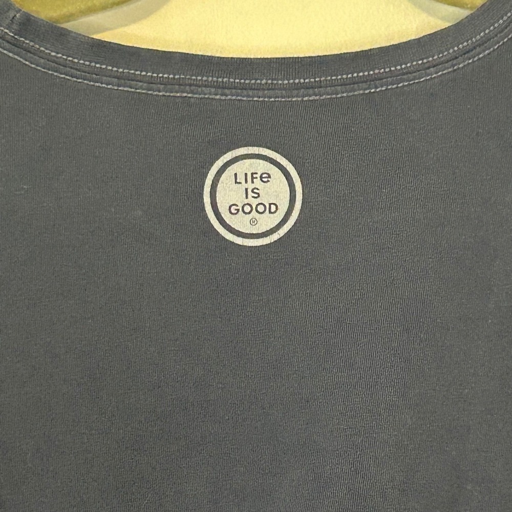 Life is Good Womens Crusher Tee Navy Floral Mandala Cotton Long Sleeve Shirt L - Picture 4 of 10